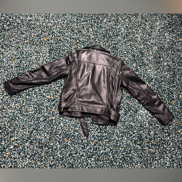Quince 100% Leather Motorcycle Jacket, black, women’s large - Picture 3 of 5
